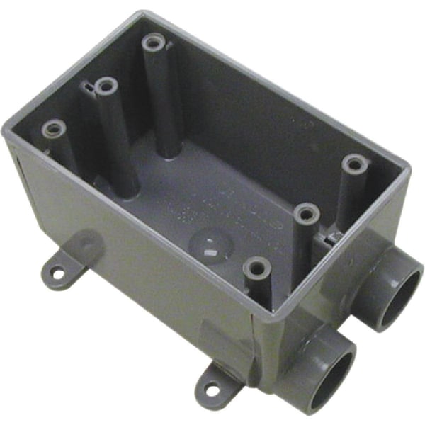 Electrical Box, 18 cu in, Outlet Box Type, 1 Gang, PVC